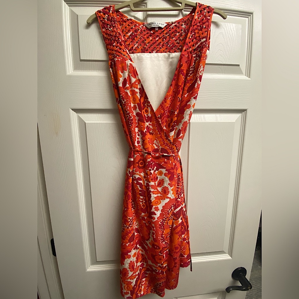 Trina Turk Silk Wrap Dress EUC